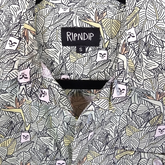 RIPNDIP Nermal Leaf Print Hawaiian Shirt - Picture 4 of 7